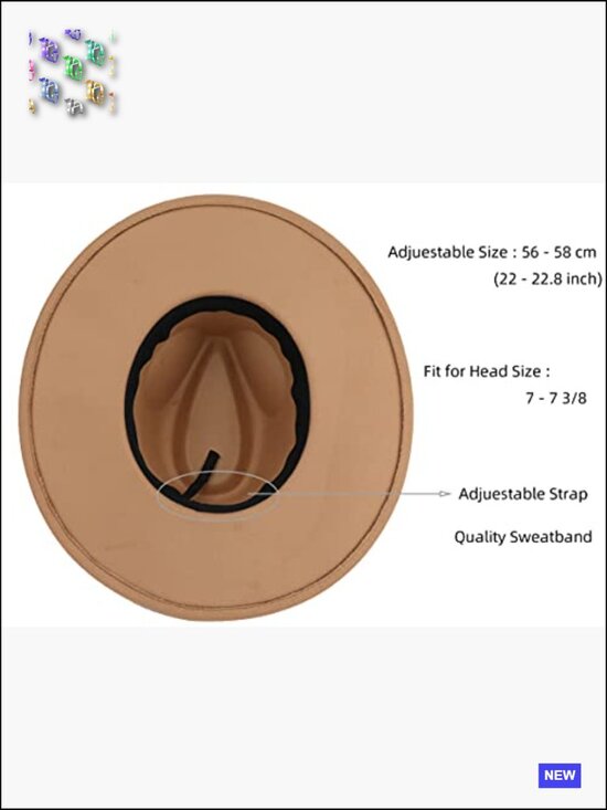 Big Wide Brim Fedora Hat Large Unisex Outdoor Photo Prop main image 6